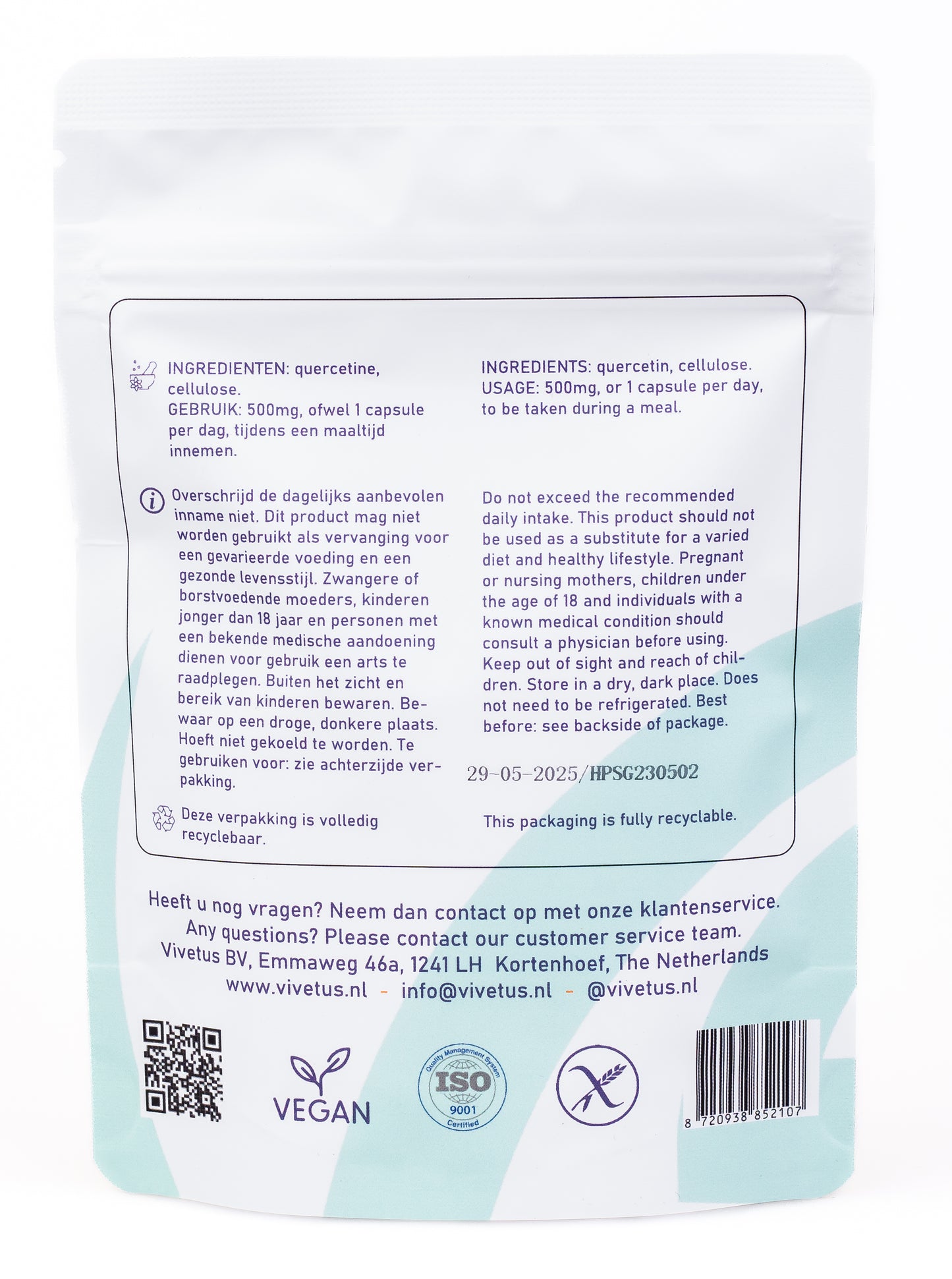 Vivetus® Quercetine - 60 capsules - 500mg