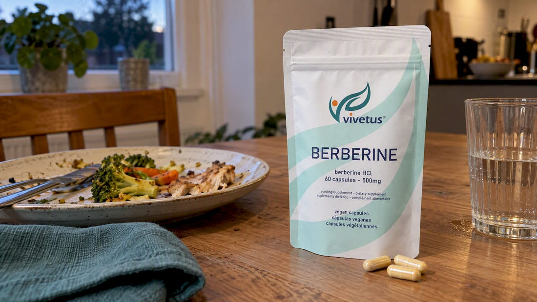 Vivetus berberine beside an evening dinner